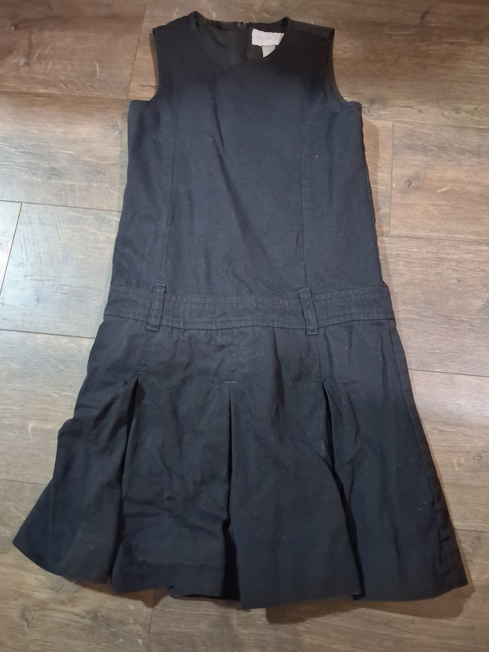 The Childrens Place Black Sleeveless Pleated School Uniform Pleated Dress 6x/7